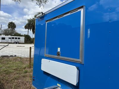 Used 2025 All World Trailers 7 x 12 Blue Food Truck Concession Trailer