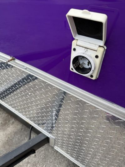 Used 2025 All World Trailers 7 x 12 Purple Food Trailer with Fridge & Dish Washing Stations Concession