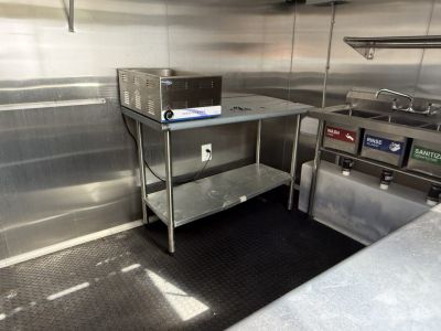 Used 2025 All World Trailers 7 x 12 Purple Food Trailer with Fridge & Dish Washing Stations Concession