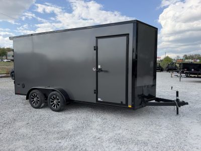New 2026 Look Trailers 7x16 Ramp Charcoal/ Blackout Package Cargo / Enclosed Trailer
