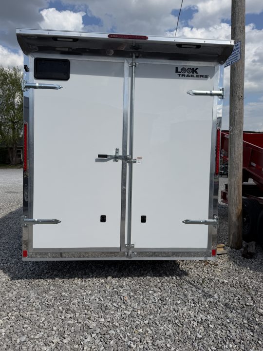New 2026 Look Trailers 7x16 Barn Door White / Chrome Package Cargo / Enclosed Trailer