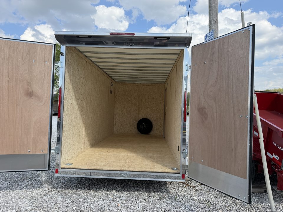 New 2026 Look Trailers 7x16 Barn Door White / Chrome Package Cargo / Enclosed Trailer