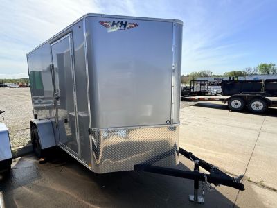 New 2026 H&H Silver 6'x10' 3k Flat Top V-Nose Enclosed Cargo Trailer
