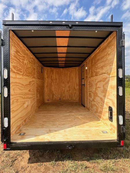New 2026 Rock Solid Cargo 7X14 Enclosed Trailer-3500LB Tandem Axle-WORK TRAILER-Barn Doors- Roof Racks & Ladder - Enclosed Trailer