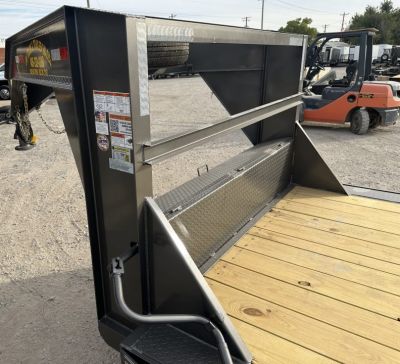 New 2026 East Texas Trailers 102"x24' Gooseneck Lowstyle w/ Drive over fenders & Mini Macho Dove Equipment Trailer