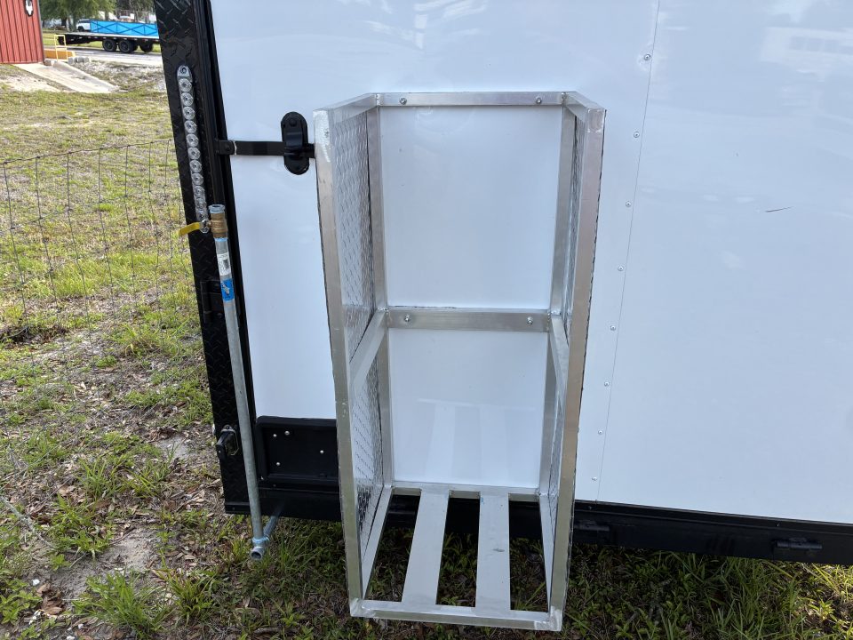 Used 2025 Cargo United LLC Food Truck 7 x 12 Dual Axle White with Blackout Package and Rear Wing with LED Lights Trailer Concession