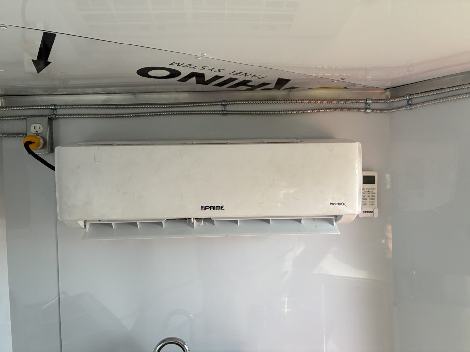 Used 2025 Cargo United LLC Food Truck 7 x 12 Dual Axle White with Blackout Package and Rear Wing with LED Lights Trailer Concession