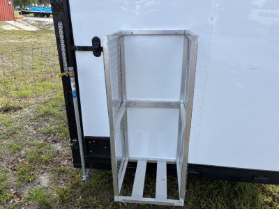 Used 2025 Cargo United LLC Food Truck 7 x 12 Dual Axle White with Blackout Package and Rear Wing with LED Lights Trailer Concession