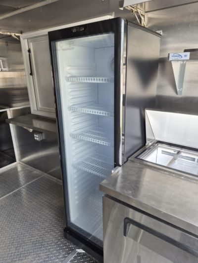 Used 2025 All World Trailers 7 x 12 Black Single Axle Food Trailer Concession