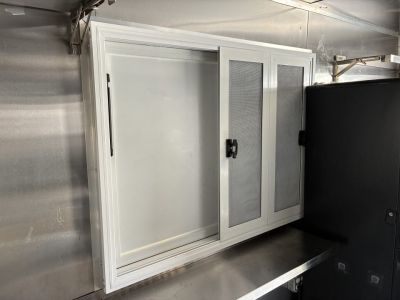 Used 2025 All World Trailers 7 x 12 Black Single Axle Food Trailer Concession