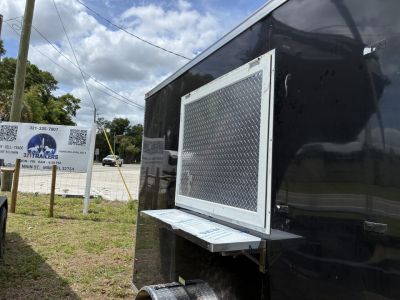 Used 2025 All World Trailers 7 x 12 Black Single Axle Food Trailer Concession