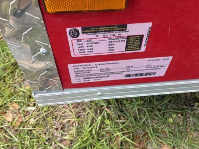 Used 2025 All World Trailers 7 x 12 Red Food Trailer with Pizza Ovens, AC & Propane Tank Holder Concession
