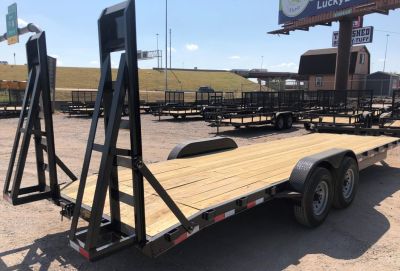 New 2026 Road Boss 83" x 24' Heavy Duty Car Hauler w/ Stand Up Ramps Equipment Trailer