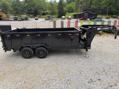 New 2026 Hillcrest Trailers 7x16 17.6k w/ HD ramps & Hyd jacks Dump Trailer