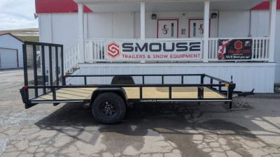 New 2026 CAM SUPERLINE 7x14 Tubular Top Rail Utility Trailer w/ Spring Assist/ Lay Down Ramp