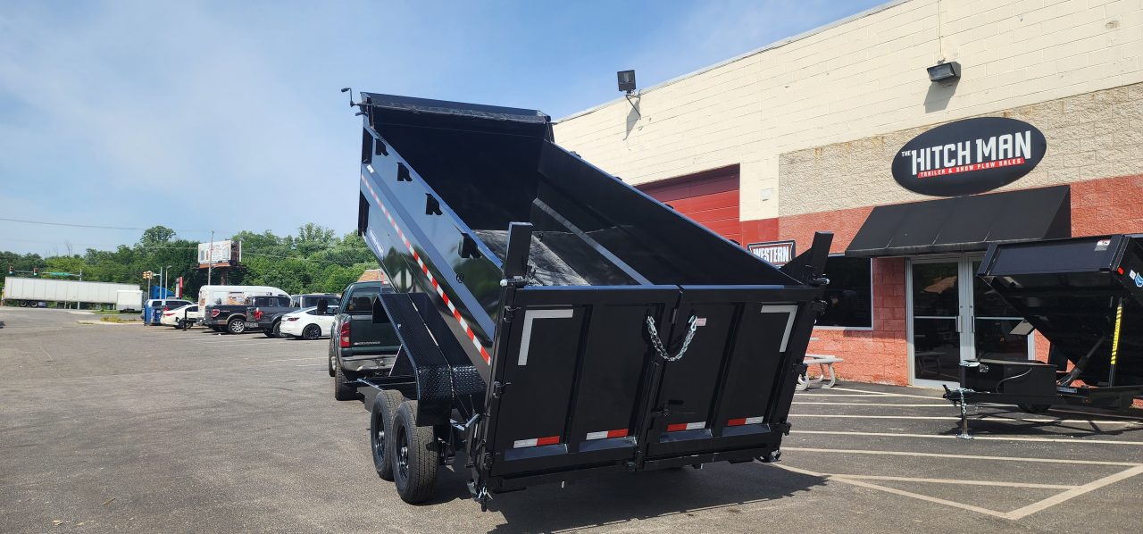 New 7 x 16 Sure-Trac Low-Pro Telescopic Dump Trailer 4ft Side 14k w/Hydraulic Jack