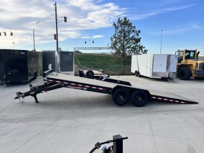 New NEW 2026 HEAVY DUTY H&H Speedloader 24’ POWER TILTbed flatbed Trailer 2-7000 lb axles =14K