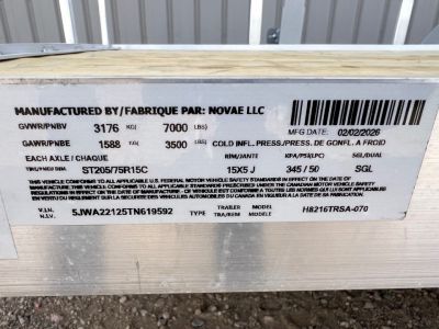 New 2026 H&H Trailers 16' Tandem Aluminum Utility Utility Trailer