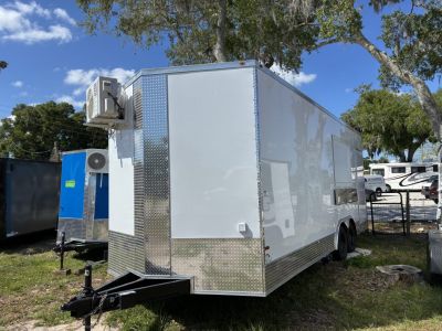 Used 2025 All World Trailers 8.5 X 22 Toy Hauler with Murphy Type Bed, Shower, AC, Toilet and Concession Windows Cargo / Enclosed Trailer
