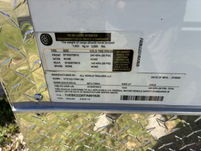 Used 2025 All World Trailers 8.5 X 22 Toy Hauler with Murphy Type Bed, Shower, AC, Toilet and Concession Windows Cargo / Enclosed Trailer
