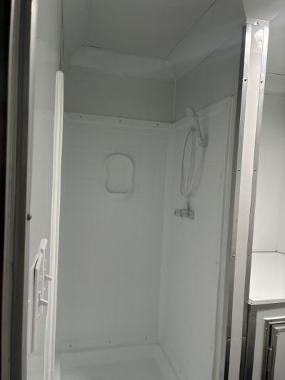 Used 2025 All World Trailers 8.5 X 22 Toy Hauler with Murphy Type Bed, Shower, AC, Toilet and Concession Windows Cargo / Enclosed Trailer