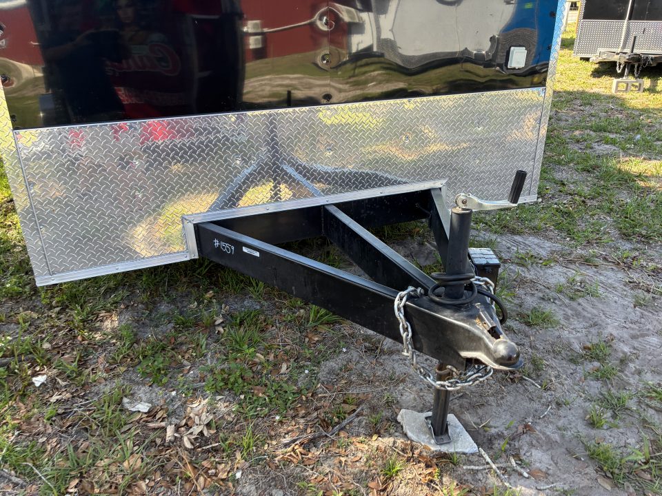 Used 2025 All World Trailers 8.5 X 24 Enclosed Travel Black Trailer with AC Unit with Bunk Beds and Bathroom Cargo / Enclosed Trailer