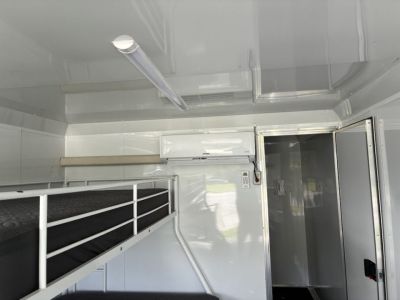 Used 2025 All World Trailers 8.5 X 24 Enclosed Travel Black Trailer with AC Unit with Bunk Beds and Bathroom Cargo / Enclosed Trailer