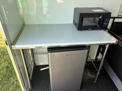 Used 2025 All World Trailers 8.5 X 24 Enclosed Travel Black Trailer with AC Unit with Bunk Beds and Bathroom Cargo / Enclosed Trailer