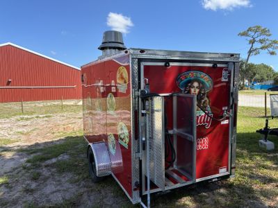 Used 2025 All World Trailers 6 X 12 Single Axle Food Truck with Propane Tank Holder on Back