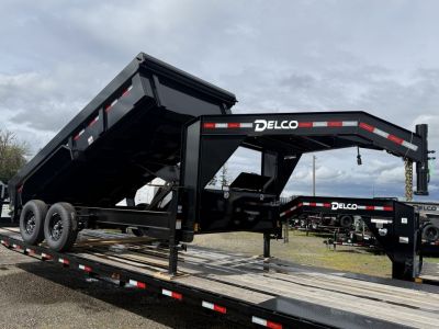 New 2026 Delco Trailers D414 Gooseneck Dump Trailer 83"x14' Black
