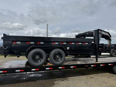 New 2026 Delco Trailers D414 Gooseneck Dump Trailer 83"x14' Black