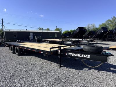 New 2026 PJ Trailers 102X25 PINTLE HITCH 22500 GVWR MEGA RAMPS Equipment Trailer