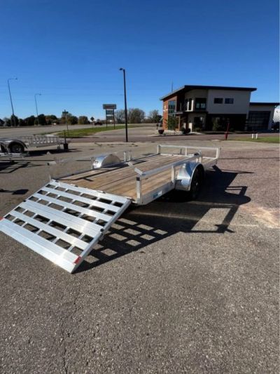 New 2026 ALCOM NEW 2026 Alcom 80x14 Aluminum Utility with side load & rear bifold ramp Utility Trailer