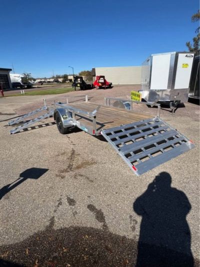 New 2026 ALCOM NEW 2026 Alcom 80x14 Aluminum Utility with side load & rear bifold ramp Utility Trailer