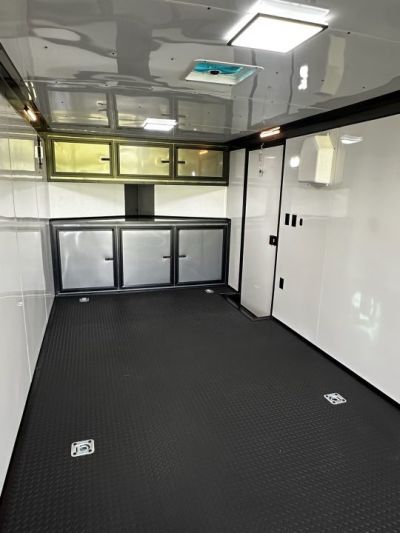 New 2026 Rock Solid Cargo 8.5x32 Race Trailer-Finished Interior-Triple 7000 TORSIONS -HD RAMP-10" BOGEY WHEELS-50 AMP ELECTRIC PACKAGE