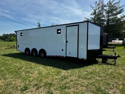 New 2026 Rock Solid Cargo 8.5x28 Race Trailer-Finished Interior-Triple 7000 TORSIONS -HD RAMP-10" BOGEY WHEELS