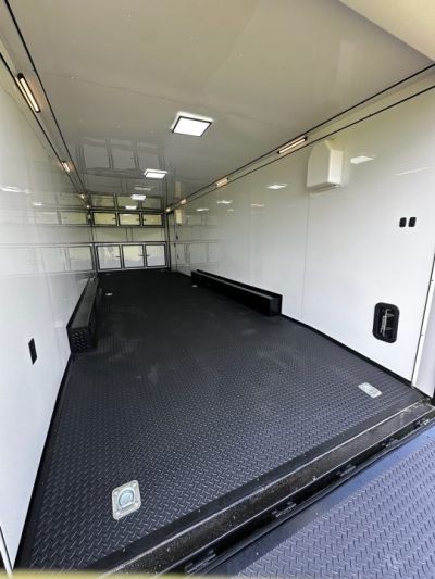 New 2026 Rock Solid Cargo 8.5x28 Race Trailer-Finished Interior-Triple 7000 TORSIONS -HD RAMP-10" BOGEY WHEELS