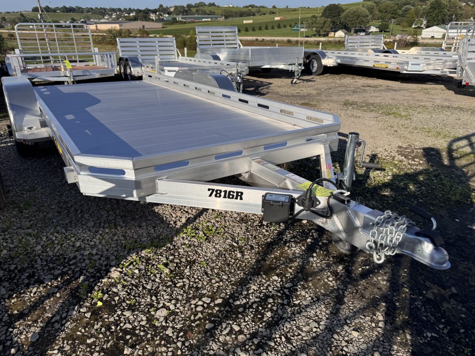 New 2027 Aluma 6'6" x 16' Tandem Axle Utility Trailer w/ Underbody Ramps