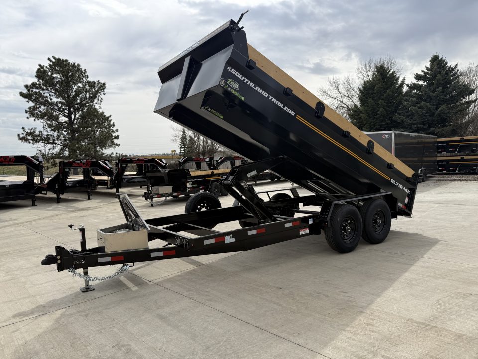 New NEW 2027 Southland 16ft Low Profile Dump Trailer 2-7000 lb axles =14K Scissor lift, Ramps, tarp, solar charger, trickle charger, D rings,