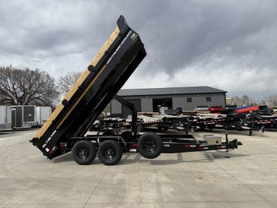 New NEW 2027 Southland 16ft Low Profile Dump Trailer 2-7000 lb axles =14K Scissor lift, Ramps, tarp, solar charger, trickle charger, D rings,