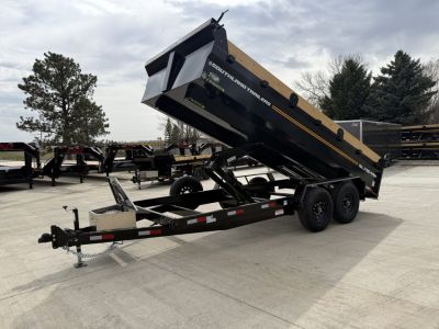 New NEW 2027 Southland 16ft Low Profile Dump Trailer 2-7000 lb axles =14K Scissor lift, Ramps, tarp, solar charger, trickle charger, D rings,