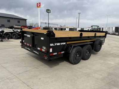 New NEW 2027 Southland 16ft Low Profile Dump Trailer 2-7000 lb axles =14K Scissor lift, Ramps, tarp, solar charger, trickle charger, D rings,