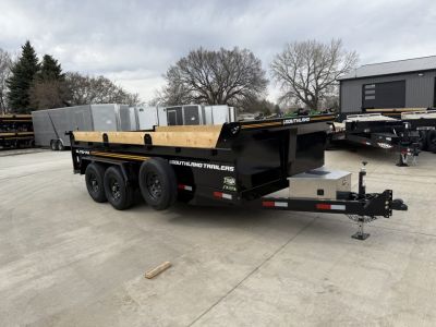 New NEW 2027 Southland 16ft Low Profile Dump Trailer 2-7000 lb axles =14K Scissor lift, Ramps, tarp, solar charger, trickle charger, D rings,