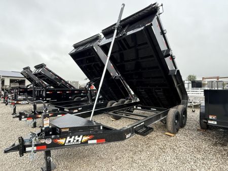 New 2027 H&H Black 83"x14' 15.4k Telescopic I-Beam Dump Trailer