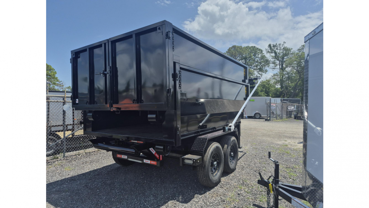 New 2026 U-Dump Trailer Gooseneck Roll off 7K w/Electric Brake Axles & a 15K Industrial Winch with 14 Ply Tires with 2 12 Yard Roll Off Containers Roll Off
