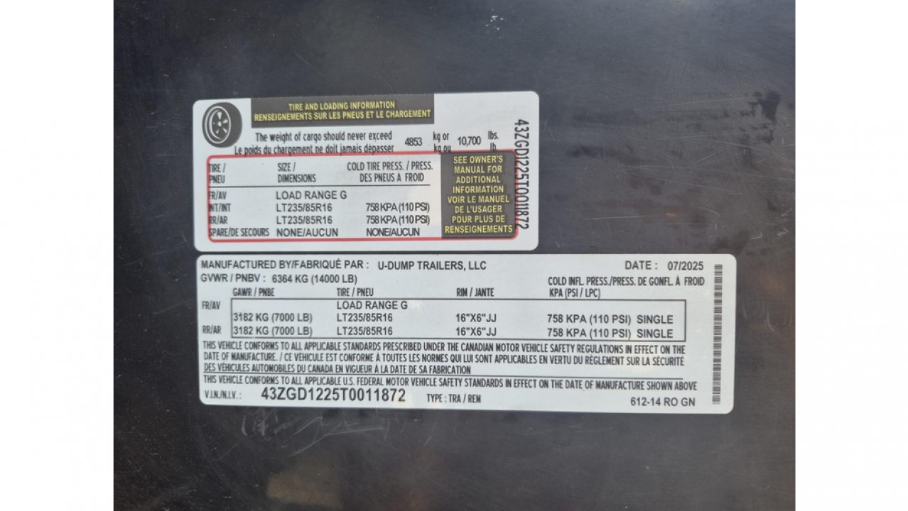 New 2026 U-Dump Trailer Gooseneck Roll off 7K w/Electric Brake Axles & a 15K Industrial Winch with 14 Ply Tires with 2 12 Yard Roll Off Containers Roll Off