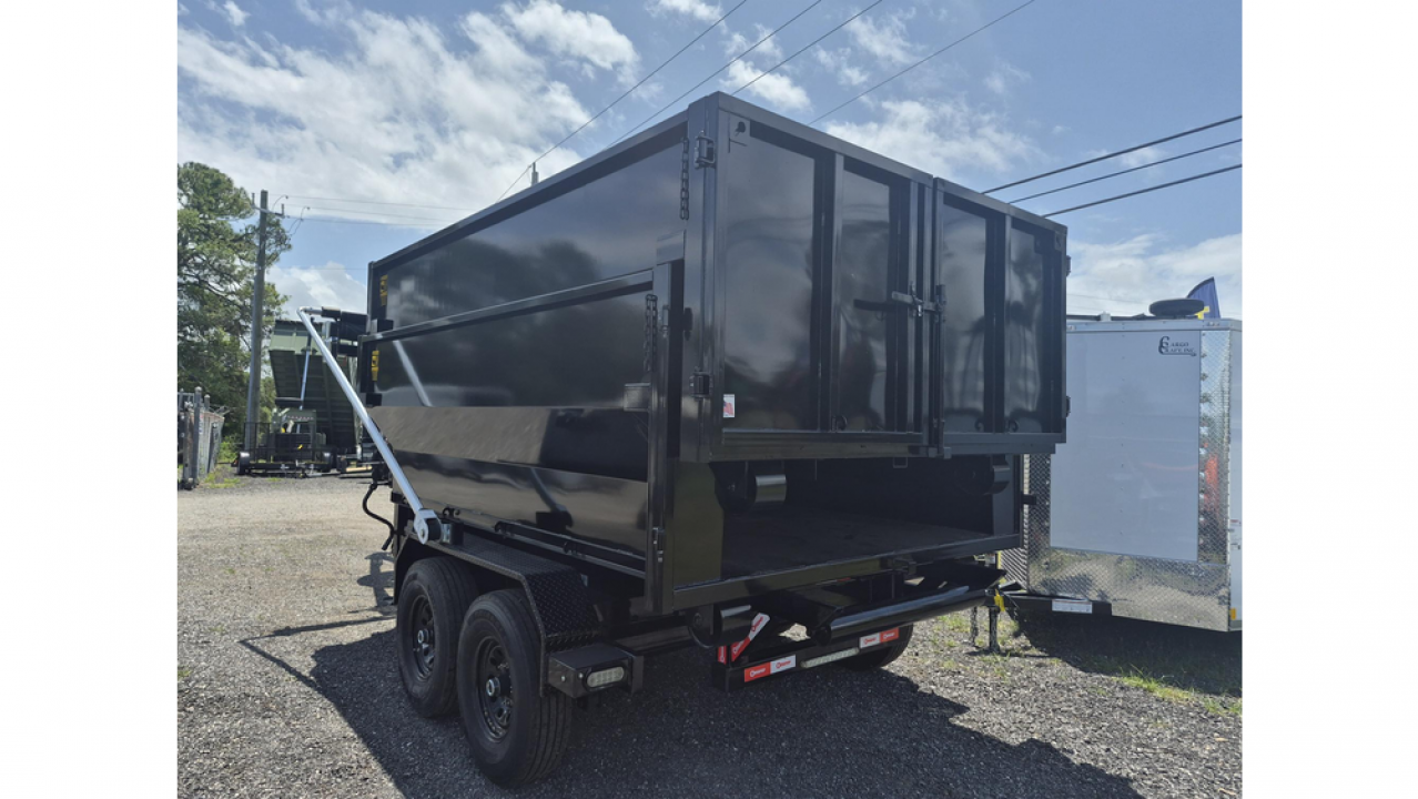 New 2026 U-Dump Trailer Gooseneck Roll off 7K w/Electric Brake Axles & a 15K Industrial Winch with 14 Ply Tires with 2 12 Yard Roll Off Containers Roll Off