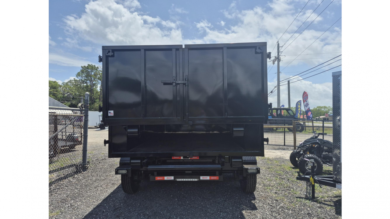 New 2026 U-Dump Trailer Gooseneck Roll off 7K w/Electric Brake Axles & a 15K Industrial Winch with 14 Ply Tires with 2 12 Yard Roll Off Containers Roll Off