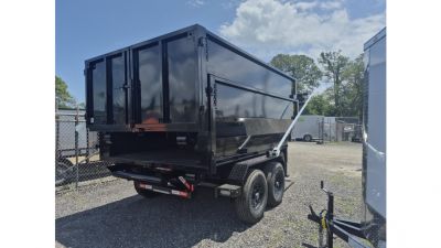 New 2026 U-Dump Trailer Gooseneck Roll off 7K w/Electric Brake Axles & a 15K Industrial Winch with 14 Ply Tires with 2 12 Yard Roll Off Containers Roll Off