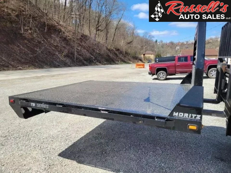 New Moritz International TB8-86 DRW 8.5' Flatbed w/Trap Door and Gooseneck Hitch Plate